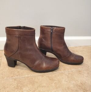 Clarks Dark Brown Heeled Boots
